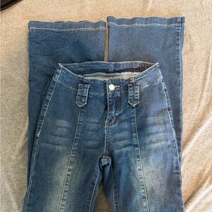 SHEIN Indigo Wide Leg Jeans